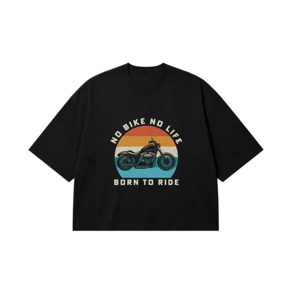 تیشرت باکسی موتورسواری طرح Born to Ride کد po7450
