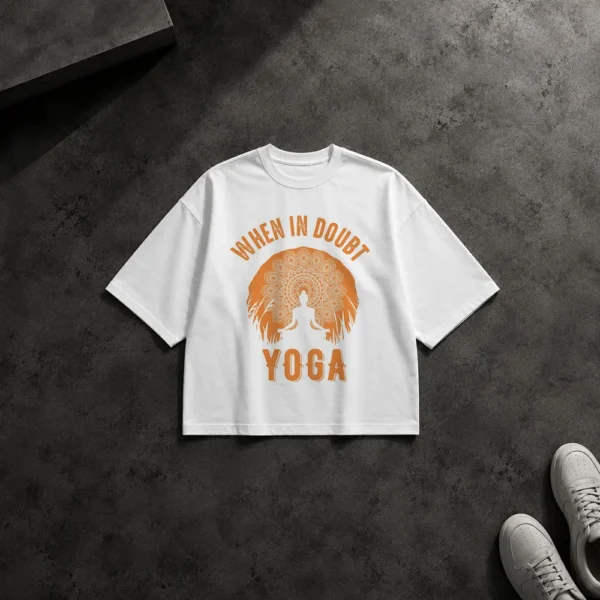 تیشرت باکسی یوگا طرح When in Doubt Yoga کد po746