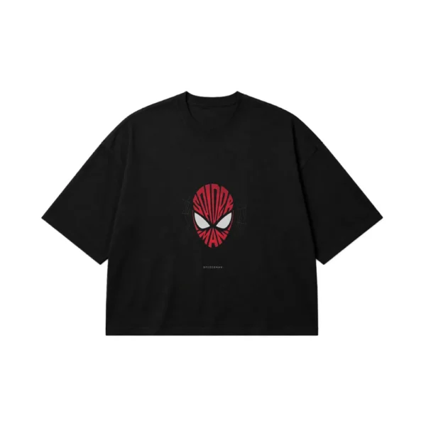 تیشرت باکسی مرد عنکبوتی طرح ماسک مینیمال (Spider-Man) کد po7464