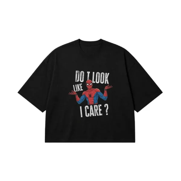 تیشرت باکسی مرد عنکبوتی طرح I Don't Care (Spider-Man) کد po7465