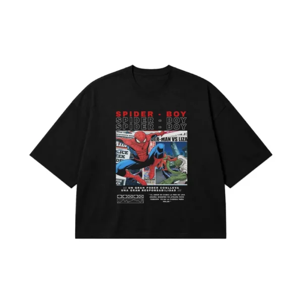 تیشرت باکسی مرد عنکبوتی طرح Spider-Boy کمیک کد po7488