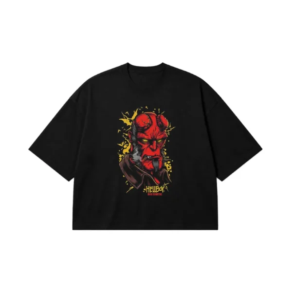 تیشرت باکسی هل‌بوی طرح پرتره کمیک (Hellboy) کد po7490