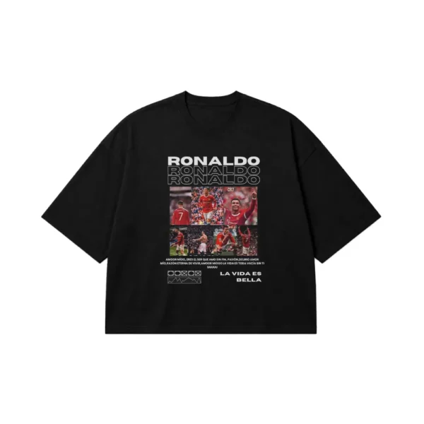 تیشرت باکسی کریستیانو رونالدو طرح فوتبالی (Cristiano Ronaldo) کد po7500