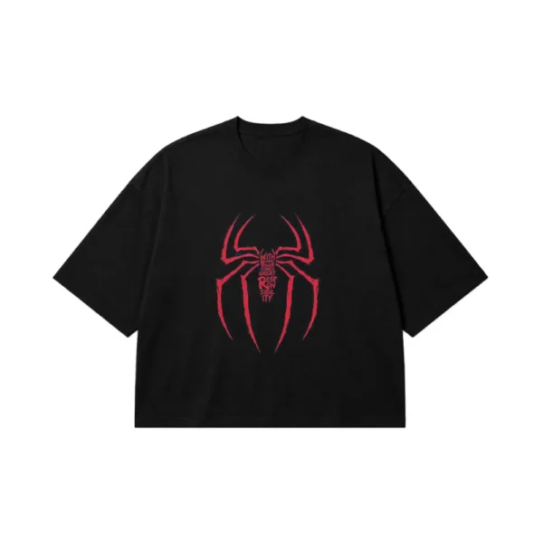 تیشرت باکسی مرد عنکبوتی طرح With Great Power (Spider-Man) کد po7501