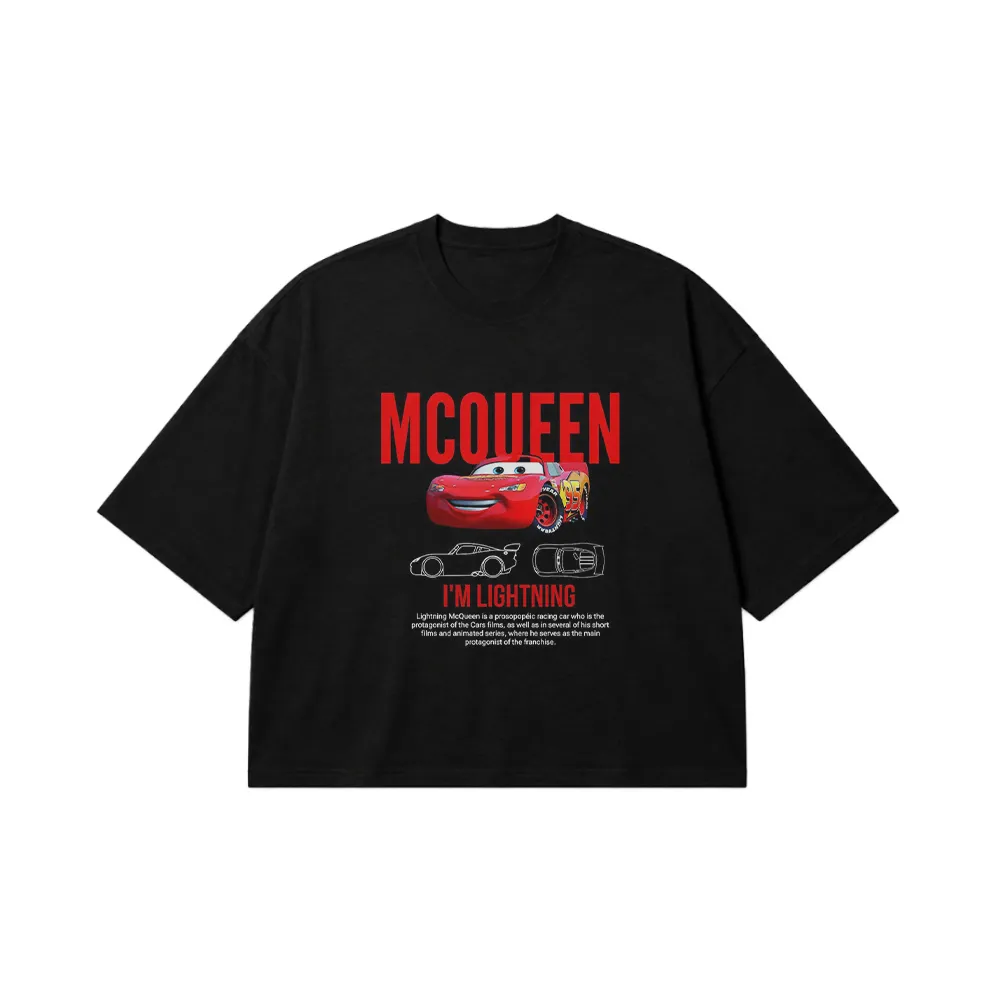 تیشرت باکسی ماشین‌ها طرح مک‌کوئین I’m Lightning (Lightning McQueen) کد po7504