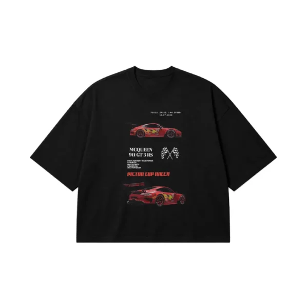 تیشرت باکسی ماشین‌ها طرح مک‌کوئین پیستون کاپ (Lightning McQueen) کد po7578