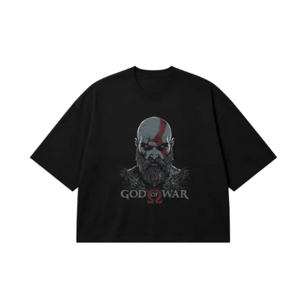 تیشرت باکسی بازی خدای جنگ طرح کریتوس (God of War) کد po7599