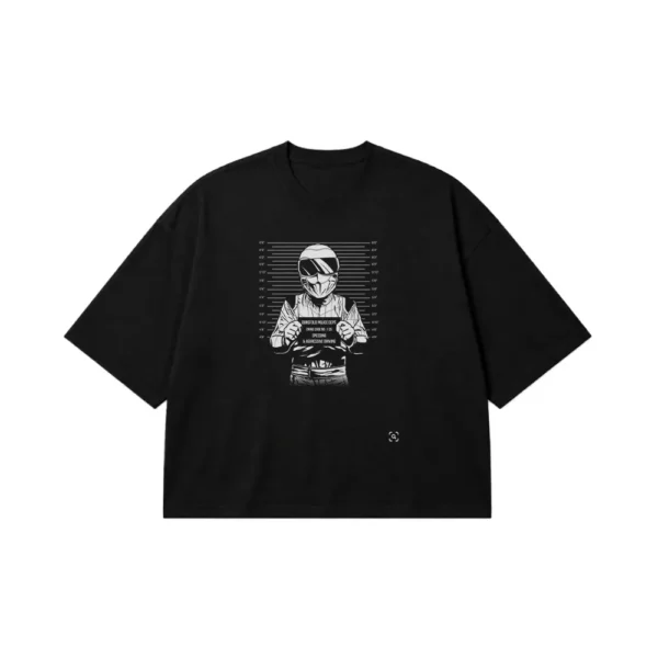 تیشرت باکسی ماشین طرح راننده نقاب‌دار (The Stig) کد po7609