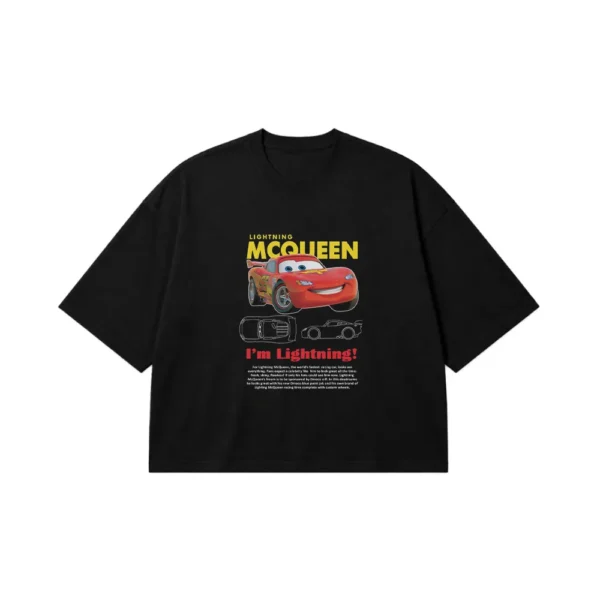 تیشرت باکسی ماشین‌ها طرح لایتنینگ مک‌کوئین (Lightning McQueen) کد po7631