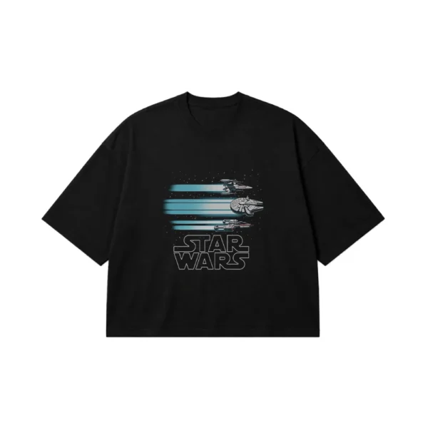 تیشرت باکسی جنگ ستارگان طرح سفینه‌های فضایی (Star Wars) کد po7633