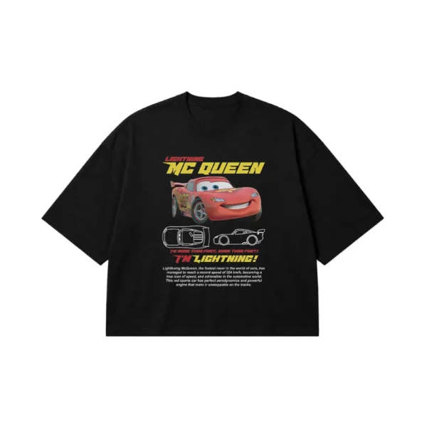 تیشرت باکسی ماشین‌ها طرح مک‌کوئین لایتنینگ (Lightning McQueen) کد po7643