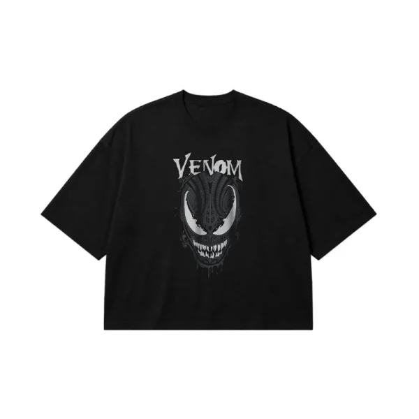 تیشرت باکسی ونوم طرح چهره دارک (Venom) کد po7650