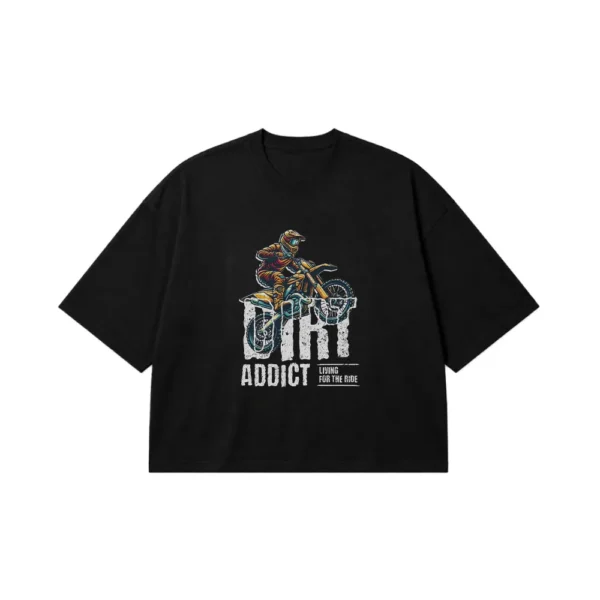 تیشرت باکسی موتورسواری طرح Dirt Addict کد po7664