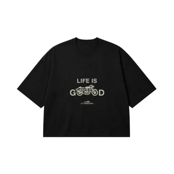 تیشرت باکسی موتورسواری طرح Life Is Good کد po7670