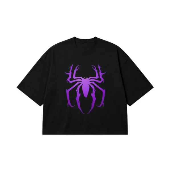 تیشرت باکسی مرد عنکبوتی طرح نماد بنفش (Spider-Man) کد po7672