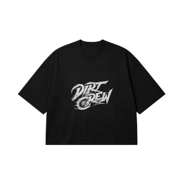 تیشرت باکسی موتورسواری طرح تایپوگرافی Dirt Crew کد po7816