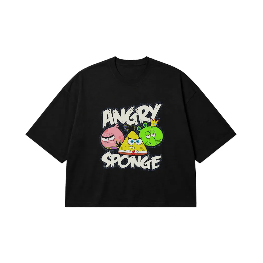 تیشرت باکسی باب اسفنجی طرح خشمگین (SpongeBob) کد po7847