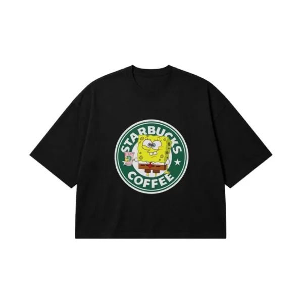 تیشرت باکسی باب اسفنجی طرح استارباکس (SpongeBob) کد po7857