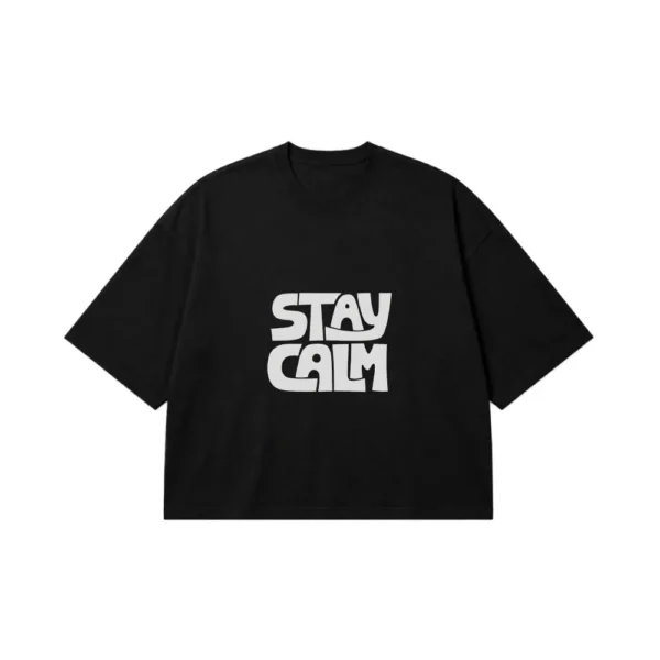 تیشرت باکسی تایپوگرافی Stay Calm کد po7970