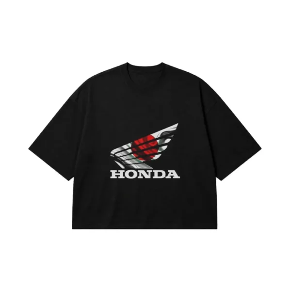 تیشرت باکسی موتور هوندا طرح لوگوی کلاسیک (Honda) کد po7979