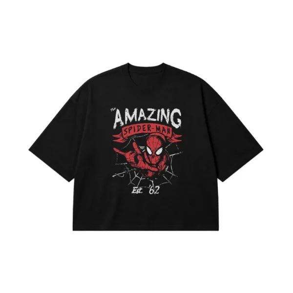 تیشرت باکسی مرد عنکبوتی طرح کلاسیک Amazing Spider-Man کد po8108