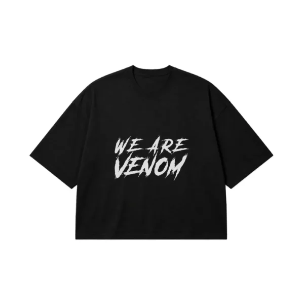 تیشرت باکسی ونوم طرح نوشته ما ونوم هستیم (We Are Venom) کد po8138