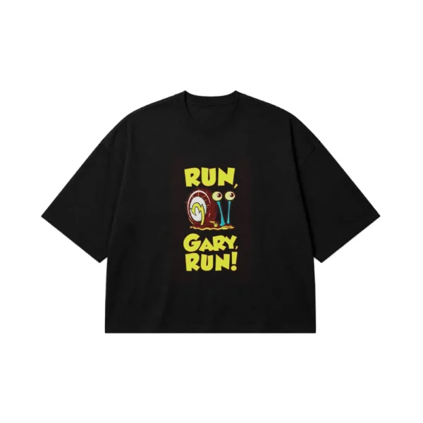 تیشرت باکسی باب اسفنجی طرح Run Gary Run کد po8150