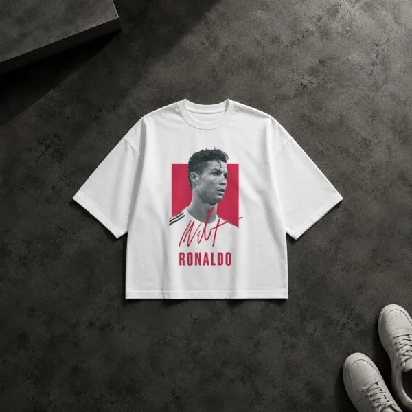 تیشرت باکسی کریستیانو رونالدو طرح پرتره مینیمال (Cristiano Ronaldo) کد po834