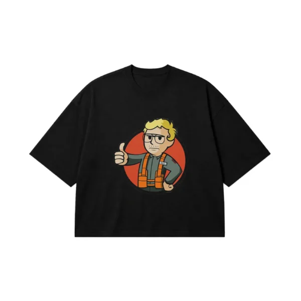 تیشرت باکسی بازی فال‌اوت طرح والت بوی (Vault Boy) کد po84
