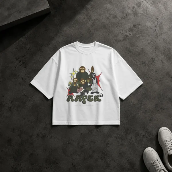 تیشرت باکسی برند بیپ طرح کاراکترهای AAPE (A Bathing Ape) کد po852