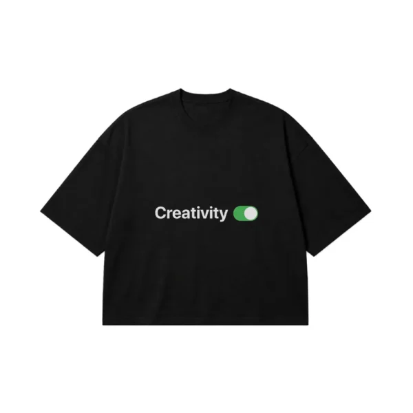 تیشرت باکسی خلاقیت طرح کلید روشن Creativity کد po860