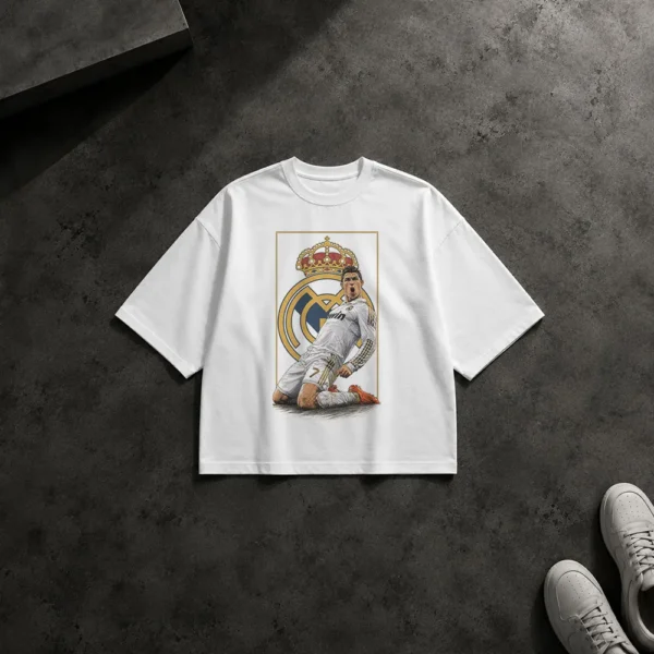 تیشرت باکسی کریستیانو رونالدو طرح رئال مادرید (Cristiano Ronaldo) کد po873