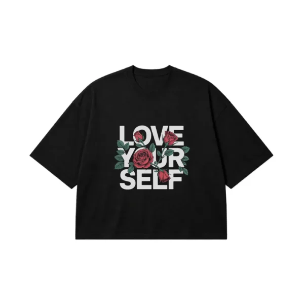 تیشرت باکسی دوست‌داشتن خود طرح Love Yourself کد po912