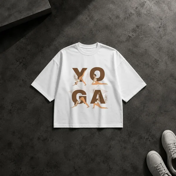 تیشرت باکسی یوگا طرح حرکات ورزشی (Yoga) کد po934