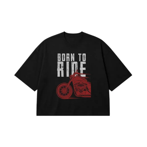 تیشرت باکسی موتورسوار طرح Born to Ride کد po968