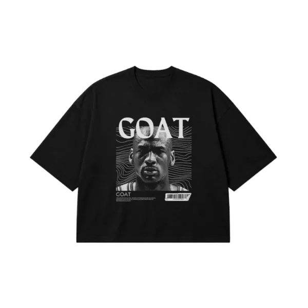 تیشرت باکسی بسکتبال طرح لبران جیمز GOAT (LeBron James) کد po981