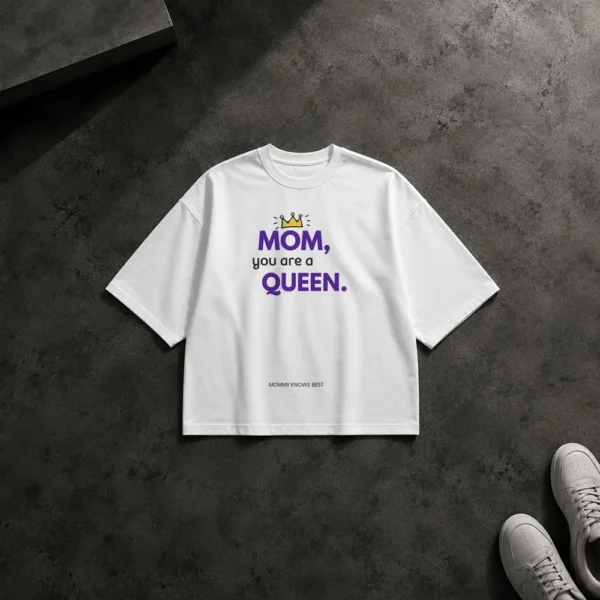 تیشرت باکسی مادر نوشته Mom You Are a Queen کد po990