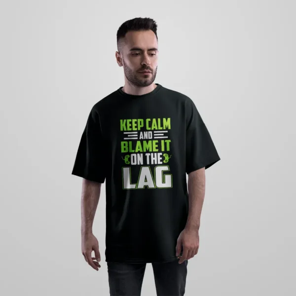 تیشرت اورسایز گیمینگ طرح Blame It On The Lag کد 10320