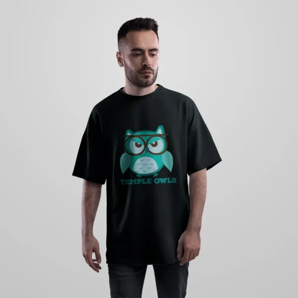 تیشرت اورسایز جغد عینکی طرح Temple Owls کد 10602