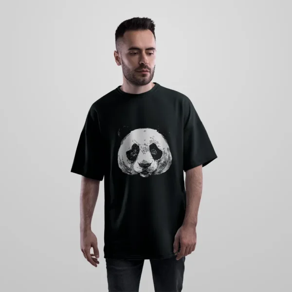 تیشرت اورسایز پاندا طرح واقع‌گرایانه کد 11031