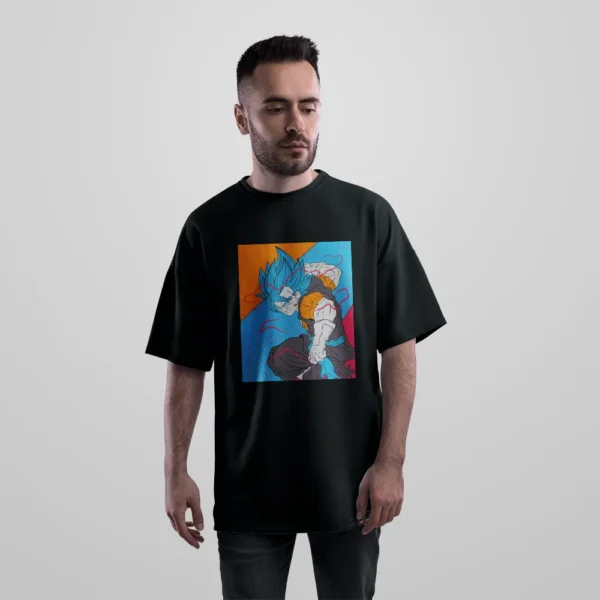 تیشرت اورسایز انیمه دراگون بال طرح گوکو و وجیتا (Goku & Vegeta) کد 11899
