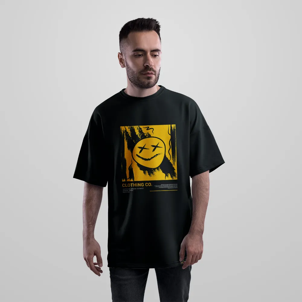 تیشرت اورسایز لبخند استریت‌ویر طرح Clothing Co کد 1226