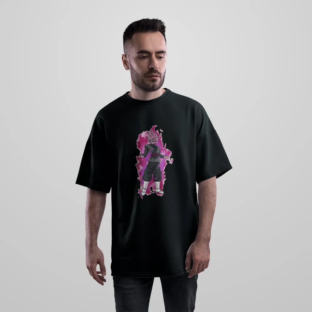 تیشرت اورسایز دراگون بال طرح گوکو بلک رز (Goku Black Rose) کد 13485