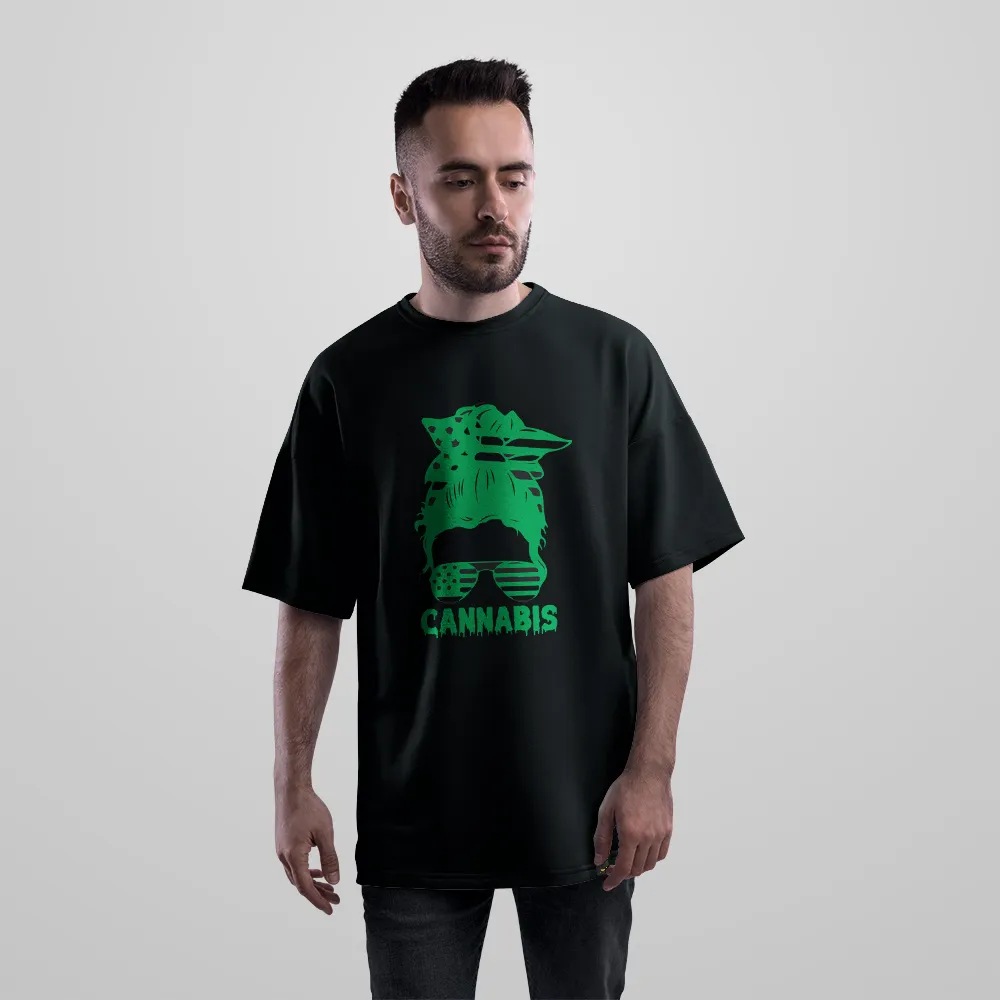 تیشرت اورسایز طرح کلاه گاوچران Cannabis کد 14048
