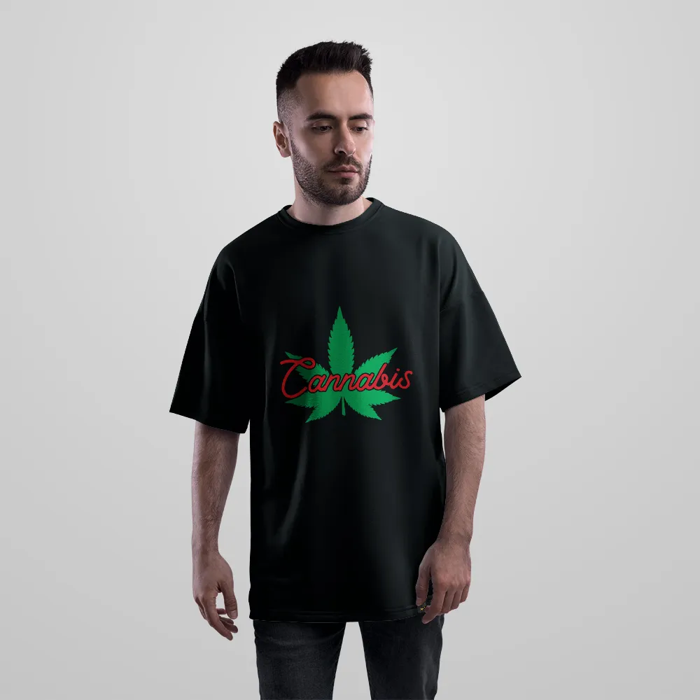تیشرت اورسایز برگ حشیش طرح Cannabis کد 14126