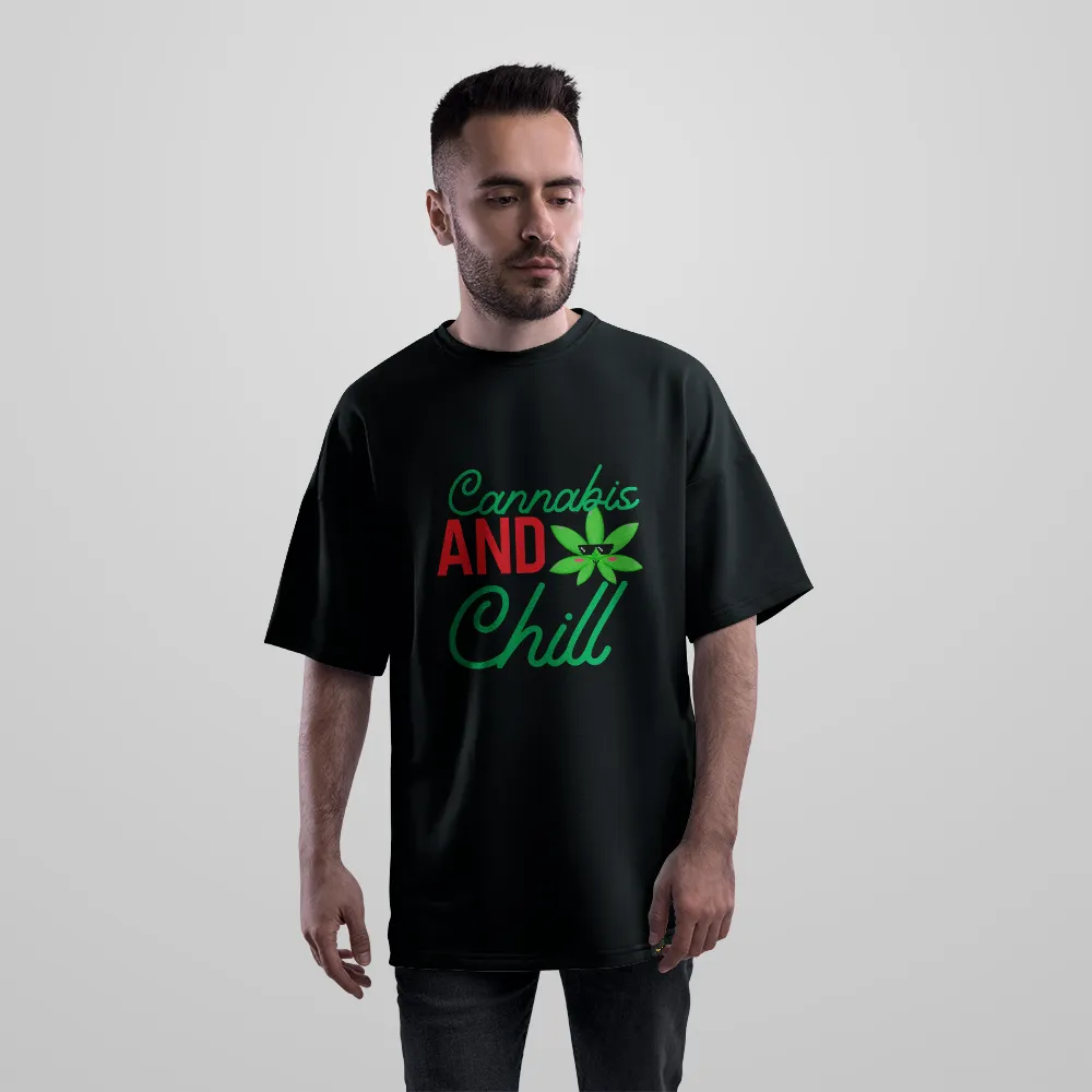 تیشرت اورسایز طرح Cannabis and Chill کد 14129