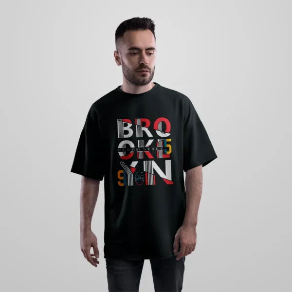 تیشرت اورسایز تایپوگرافی Brooklyn Urban Style کد 15687