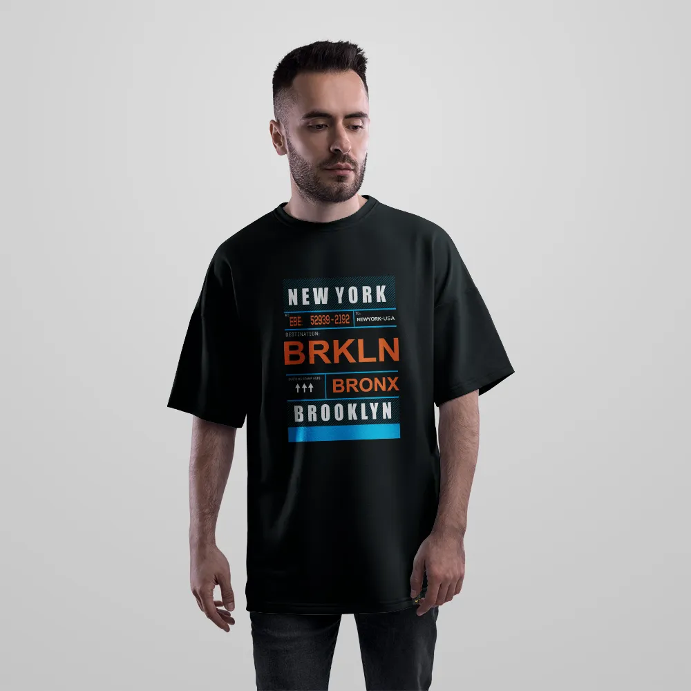 تیشرت اورسایز طرح New York Brooklyn Bronx کد 15715