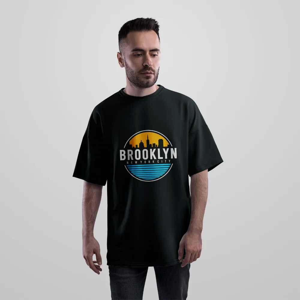 تیشرت اورسایز بروکلین طرح نیویورک (Brooklyn New York) کد 15972