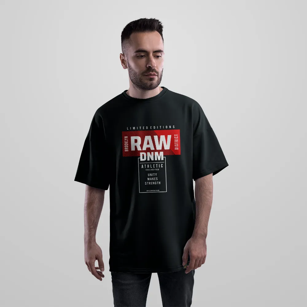 تیشرت اورسایز طرح Raw Denim کد 16022